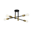 Load image into Gallery viewer, Farmhouze Light - Black Brass Linear Sputnik Semi Flush Mount Ceiling Light - Ceiling Light - 4 Bulbs - 
