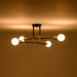 Load image into Gallery viewer, Farmhouze Light - Black Brass Linear Sputnik Semi Flush Mount Ceiling Light - Ceiling Light - 4 Bulbs - 
