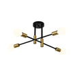 Load image into Gallery viewer, Farmhouze Light - Black Brass Linear Sputnik Semi Flush Mount Ceiling Light - Ceiling Light - 4 Bulbs - 
