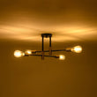 Load image into Gallery viewer, Farmhouze Light - Black Brass Linear Sputnik Semi Flush Mount Ceiling Light - Ceiling Light - 4 Bulbs - 

