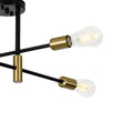 Load image into Gallery viewer, Farmhouze Light - Black Brass Linear Sputnik Semi Flush Mount Ceiling Light - Ceiling Light - 4 Bulbs - 
