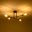 Load image into Gallery viewer, Farmhouze Light - Black Brass Linear Sputnik Semi Flush Mount Ceiling Light - Ceiling Light - 4 Bulbs - 
