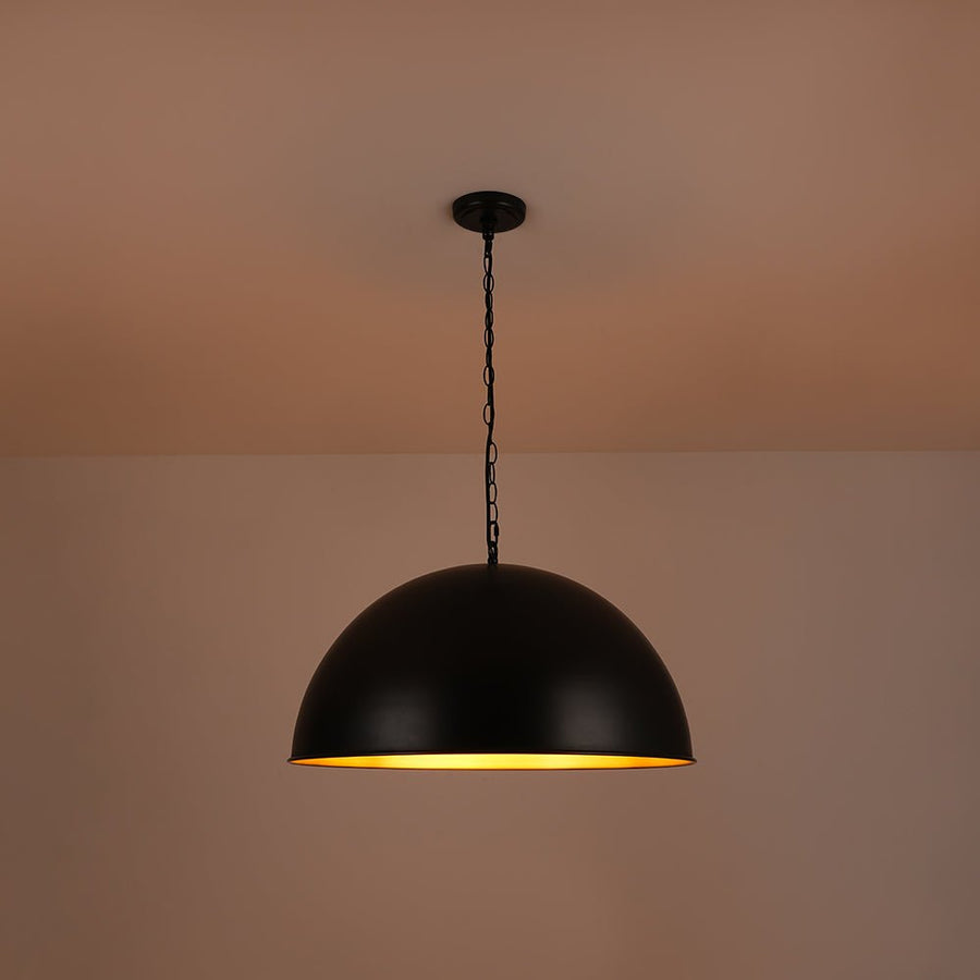 Farmhouze Light - Black Gold Industrial Oversized Metal Dome Pendant Light - Pendant - 23 in - 