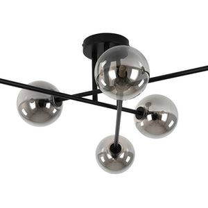Farmhouze Light - Black Linear Smoked Glass Globe Sputnik Ceiling Light - Ceiling Light - Black - 