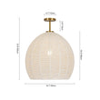 Load image into Gallery viewer, Farmhouze Light - Bohemian Beige Woven String Orb Cage Ceiling Light - Ceiling Light - White - 
