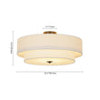 Load image into Gallery viewer, Farmhouze Light - Bohemian Tiered Fabric Drum Cage Semi Flush Mount Light - Ceiling Light - 2 - Tier/Nickel - 

