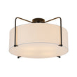 Load image into Gallery viewer, Farmhouze Light-Boho 4-Light Fabric Drum Cage Semi Flush Ambient Lighting-Ceiling Light-Black Finish-
