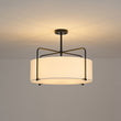 Load image into Gallery viewer, Farmhouze Light-Boho 4-Light Fabric Drum Cage Semi Flush Ambient Lighting-Ceiling Light-Black Finish-

