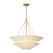 Load image into Gallery viewer, Farmhouze Light - Boho Bleached String Tiered Round Tapered Cage Pendant - Chandelier - White - 
