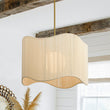 Load image into Gallery viewer, Farmhouze Light - Boho Bleached String Wide Drum Cage Pendant Light - Chandelier - White - 
