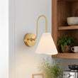 Load image into Gallery viewer, Farmhouze Light-Boho Farmhouse Single Beige Fabric Goose Arm Wall Light-Wall Sconce-1 Pack-
