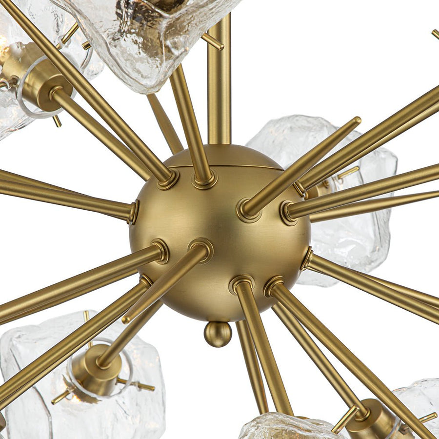 Farmhouze Light - Brass 12 - Light Ice Glass Shade Sputnik Chandelier - Chandelier - 12 - Light - Brass