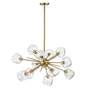 Farmhouze Light - Brass 12 - Light Ice Glass Shade Sputnik Chandelier - Chandelier - 12 - Light - Brass