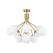 Load image into Gallery viewer, Farmhouze Light-Brass 12-Light Tiered Frosted Glass Globe Bubble Sputnik Chandelier-Chandelier-30 in-
