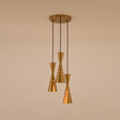 Load image into Gallery viewer, Farmhouze Light-Brass 3-Light Cluster Metal Cone Round Pendant Chandelier-Chandelier-Brass-

