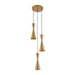 Load image into Gallery viewer, Farmhouze Light-Brass 3-Light Cluster Metal Cone Round Pendant Chandelier-Chandelier-Brass-

