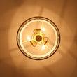 Load image into Gallery viewer, Farmhouze Light-Brass 3-Light Crystal Flower Fabric Drum Lantern Semi Flush Mount-Ceiling Light-15.7 in-
