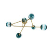 Load image into Gallery viewer, Farmhouze Light-Brass 6-Light Blue Glass Globe Abstract Sputnik Ceiling Light-Ceiling Light-Blue Bubble-
