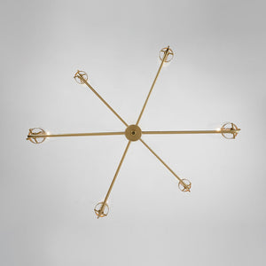 Farmhouze Light - Brass 6 - Light Fluted Glass Shade Candle Style Tiered Chandelier - Chandelier - Brass - 