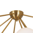 Load image into Gallery viewer, Farmhouze Light-Brass 8-Light Milky Glass Globe Sunburst Semi Flush Mount-Ceiling Light-35.4 in-
