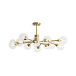 Load image into Gallery viewer, Farmhouze Light-Brass Branched Tiered Sputnik Glass Bubble Semi Flush-Chandelier-8 Bulbs-
