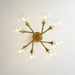 Load image into Gallery viewer, Farmhouze Light-Brass Branched Tiered Sputnik Glass Bubble Semi Flush-Chandelier-8 Bulbs-
