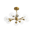 Load image into Gallery viewer, Farmhouze Light-Brass Branched Tiered Sputnik Glass Bubble Semi Flush-Chandelier-8 Bulbs-
