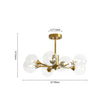 Load image into Gallery viewer, Farmhouze Light-Brass Branched Tiered Sputnik Glass Bubble Semi Flush-Chandelier-8 Bulbs-
