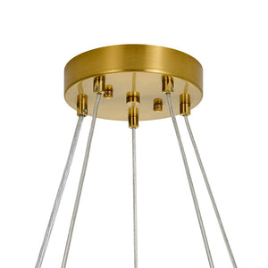Farmhouze Light - Brass Cluster Clear Glass Bubble Round Ring Chandelier - Chandelier - Brass - 