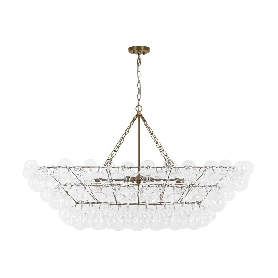 Farmhouze Light - Brass Cluster Clear Glass Globe Bubble Island Pendant - Chandelier - Brass - 