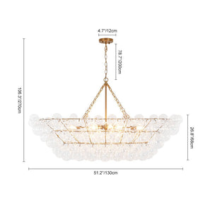 Farmhouze Light - Brass Cluster Clear Glass Globe Bubble Island Pendant - Chandelier - Brass - 