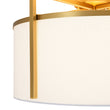 Load image into Gallery viewer, Farmhouze Light - Brass Round White Linen Drum Lantern Ceiling Light - Ceiling Light - 20.5 in - 
