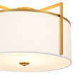 Load image into Gallery viewer, Farmhouze Light - Brass Round White Linen Drum Lantern Ceiling Light - Ceiling Light - 20.5 in - 
