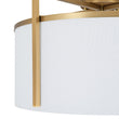 Load image into Gallery viewer, Farmhouze Light - Brass Round White Linen Drum Lantern Ceiling Light - Ceiling Light - 20.5 in - 
