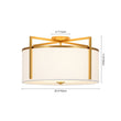 Load image into Gallery viewer, Farmhouze Light - Brass Round White Linen Drum Lantern Ceiling Light - Ceiling Light - 20.5 in - 
