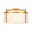 Load image into Gallery viewer, Farmhouze Light - Brass Round White Linen Drum Lantern Ceiling Light - Ceiling Light - 20.5 in - 
