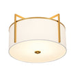 Load image into Gallery viewer, Farmhouze Light - Brass Round White Linen Drum Lantern Ceiling Light - Ceiling Light - 20.5 in - 
