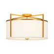 Load image into Gallery viewer, Farmhouze Light - Brass Round White Linen Drum Lantern Ceiling Light - Ceiling Light - 20.5 in - 
