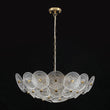 Load image into Gallery viewer, Farmhouze Light - Brass Sculptural Layered Clear Textured Glass Round Chandelier - Chandelier - Brass - 
