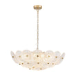 Load image into Gallery viewer, Farmhouze Light - Brass Sculptural Layered Clear Textured Glass Round Chandelier - Chandelier - Brass - 
