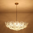 Load image into Gallery viewer, Farmhouze Light - Brass Sculptural Layered Clear Textured Glass Round Chandelier - Chandelier - Brass - 
