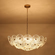 Load image into Gallery viewer, Farmhouze Light - Brass Sculptural Layered Clear Textured Glass Round Chandelier - Chandelier - Brass - 
