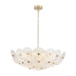 Load image into Gallery viewer, Farmhouze Light - Brass Sculptural Layered Clear Textured Glass Round Chandelier - Chandelier - Brass - 
