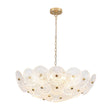 Load image into Gallery viewer, Farmhouze Light - Brass Sculptural Layered Clear Textured Glass Round Chandelier - Chandelier - Brass - 

