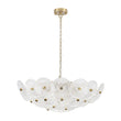 Load image into Gallery viewer, Farmhouze Light - Brass Sculptural Layered Clear Textured Glass Round Chandelier - Chandelier - Brass - 
