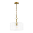 Load image into Gallery viewer, Farmhouze Light - Brass Seeded Textured Glass Drum Pendant Ceiling Light - Ceiling Light - Brass - 
