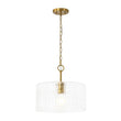 Load image into Gallery viewer, Farmhouze Light - Brass Seeded Textured Glass Drum Pendant Ceiling Light - Ceiling Light - Brass - 
