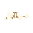Load image into Gallery viewer, Farmhouze Light-Brass Sputnik Frosted Glass Bubble Linear Sputnik Ceiling Light-Ceiling Light-41.3 in-
