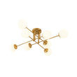 Load image into Gallery viewer, Farmhouze Light-Brass Sputnik Frosted Glass Bubble Linear Sputnik Ceiling Light-Ceiling Light-41.3 in-
