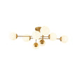 Load image into Gallery viewer, Farmhouze Light-Brass Sputnik Frosted Glass Bubble Linear Sputnik Ceiling Light-Ceiling Light-41.3 in-
